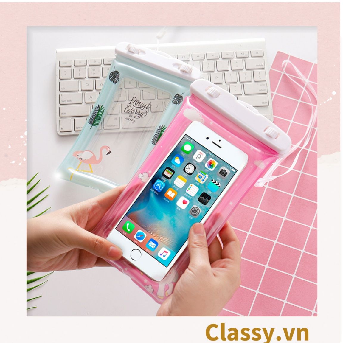  [GIAO HÀNG 7-25 NGÀY]   Túi đựng điện thoại chống thấm nước, có dây đeo cổ tiện lợi mang theo khi đi du lịch PK1282 