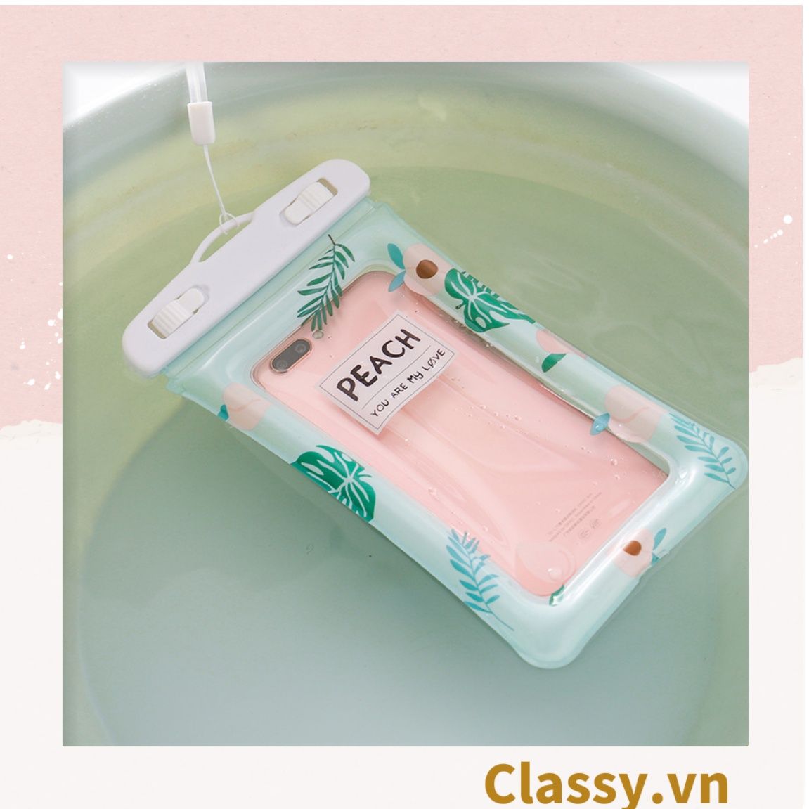  [GIAO HÀNG 7-25 NGÀY]   Túi đựng điện thoại chống thấm nước, có dây đeo cổ tiện lợi mang theo khi đi du lịch PK1282 