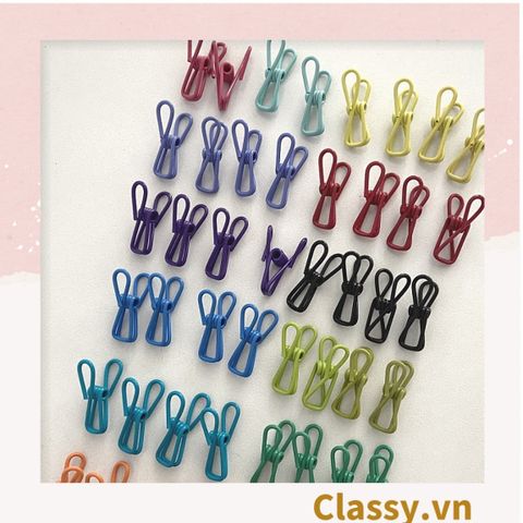  COMBO 12 Kẹp quần áo thép không gỉ đa năng nhiều màu kích thước 5.5CM PK1296 