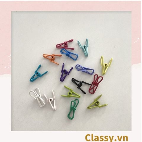  COMBO 12 Kẹp quần áo thép không gỉ đa năng nhiều màu kích thước 5.5CM PK1296 