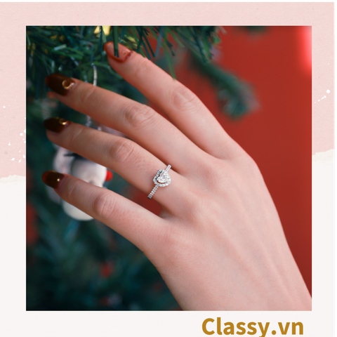  Nhẫn Mỹ ký trái tim màu bạc PK1308 