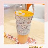  Classy Cup Holder vải bọc ly cốc vải canvas đựng ly giữ nhiệt, bình nước có quai xách nhiều họa tiết ngộ nghĩnh PK1324 