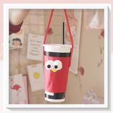  Cup Holder vải bọc ly cốc vải canvas đựng ly giữ nhiệt, bình nước có quai xách hình đôi mắt to PK1324 