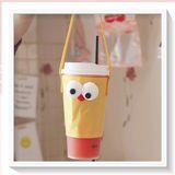  Cup Holder vải bọc ly cốc vải canvas đựng ly giữ nhiệt, bình nước có quai xách hình đôi mắt to PK1324 