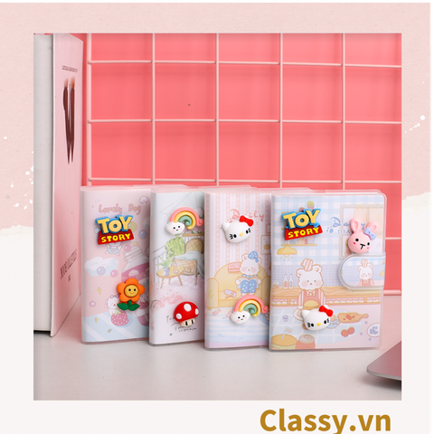  Sổ tay mini, sổ kẻ ngang, cài nút bấm nhiều họa tiết cute thích hợp cho học sinh/sinh viên PK1331 