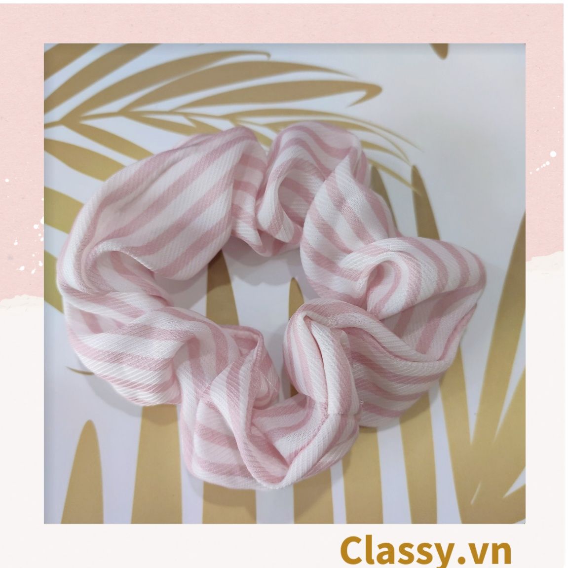  [GIAO HÀNG 7-25 NGÀY] Scrunchies buộc tóc tông màu hồng ngọt ngào, nữ tính thanh lịch PK1338 