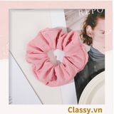  Scrunchies buộc tóc tông màu hồng ngọt ngào, nữ tính thanh lịch PK1338 