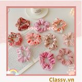  Scrunchies buộc tóc tông màu hồng ngọt ngào, nữ tính thanh lịch PK1338 