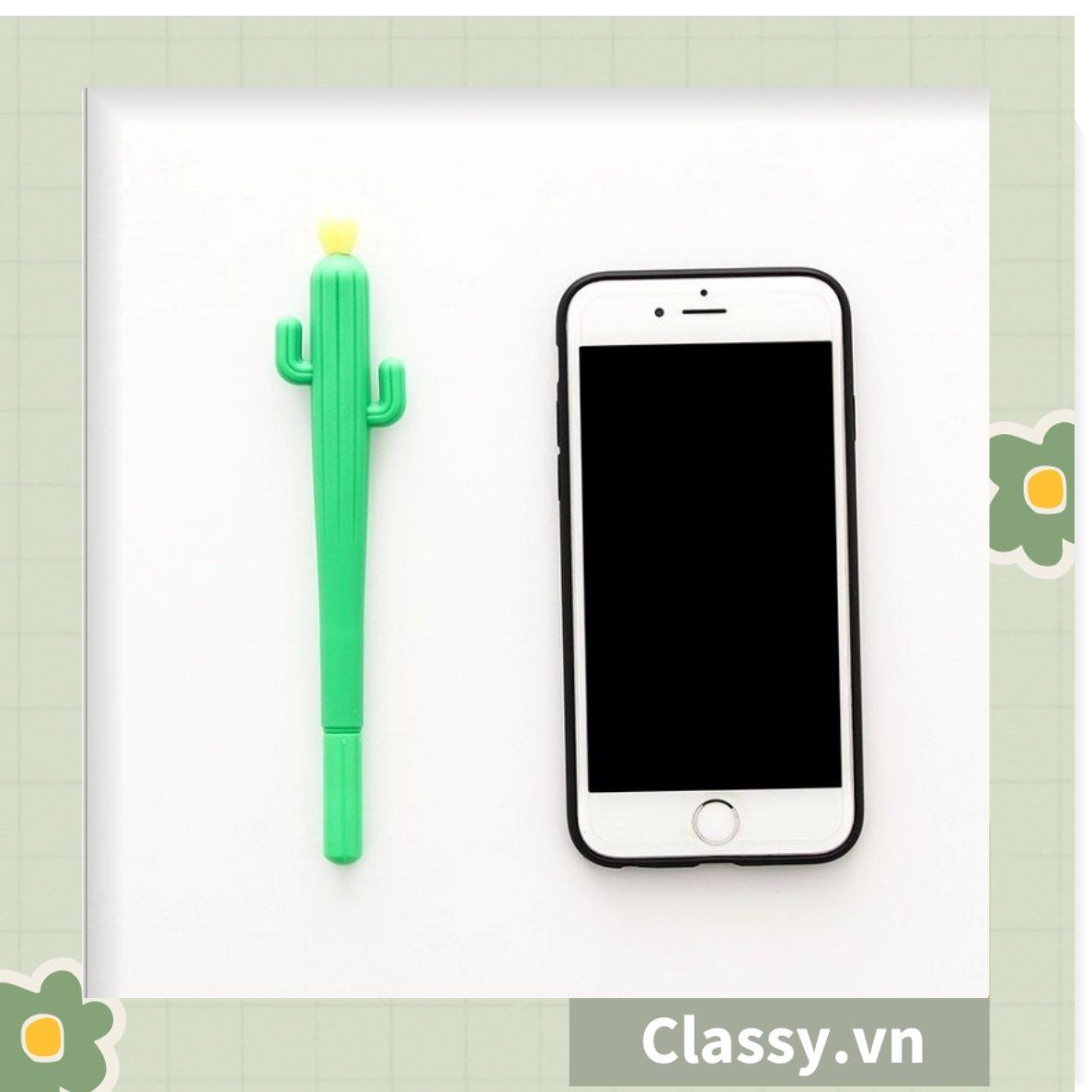  [GIAO HÀNG 7-25 NGÀY] Bút gel hình xương rồng cactus màu xanh dài 15 CM siêu dễ thương dụng cụ học sinh văn phòng phẩm PK1339 