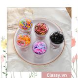  [GIAO HÀNG 7-25 NGÀY] Thun cột tóc nhiều màu siêu đàn hồi kèm ly nhựa dễ thương PK1354 