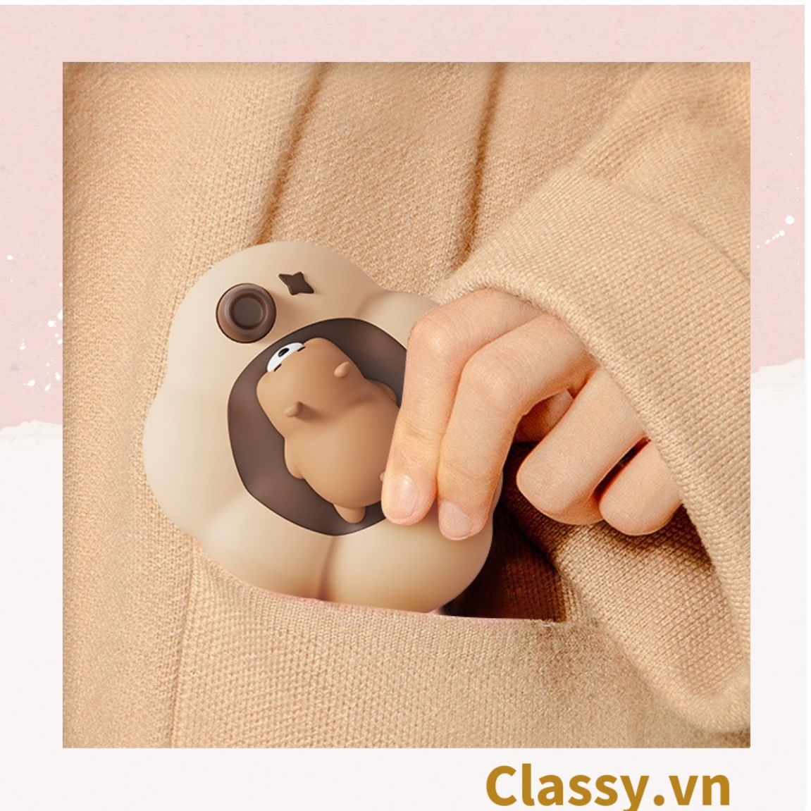  [GIAO HÀNG 7-7285 NGÀY]  Máy sưởi ấm mini sạc bằng USB hình con vật nằm ngủ nhiều màu sắc PK1358 