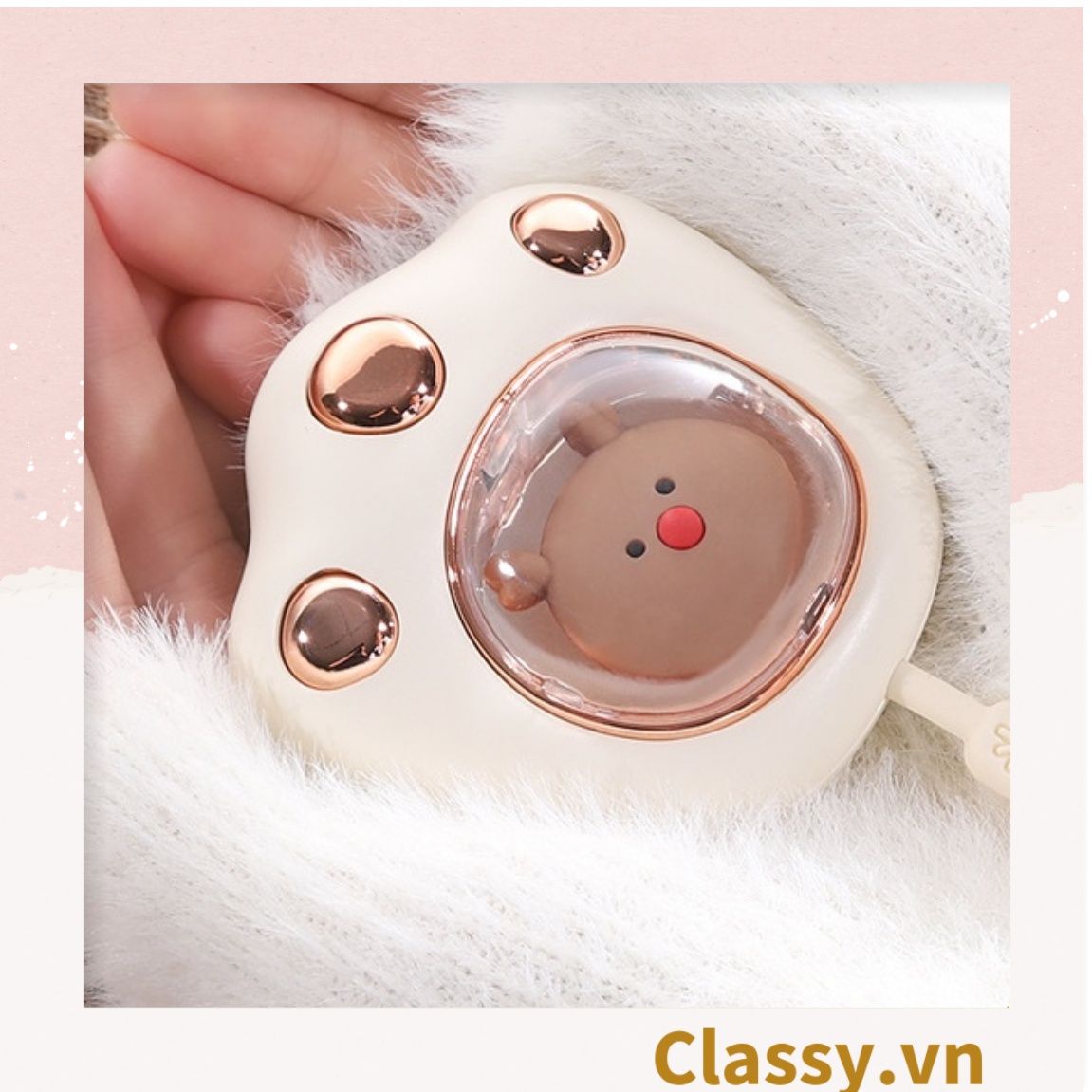  Máy sưởi ấm tay mini Classy sạc bằng USB nhỏ gọn nhiều màu PK1362 