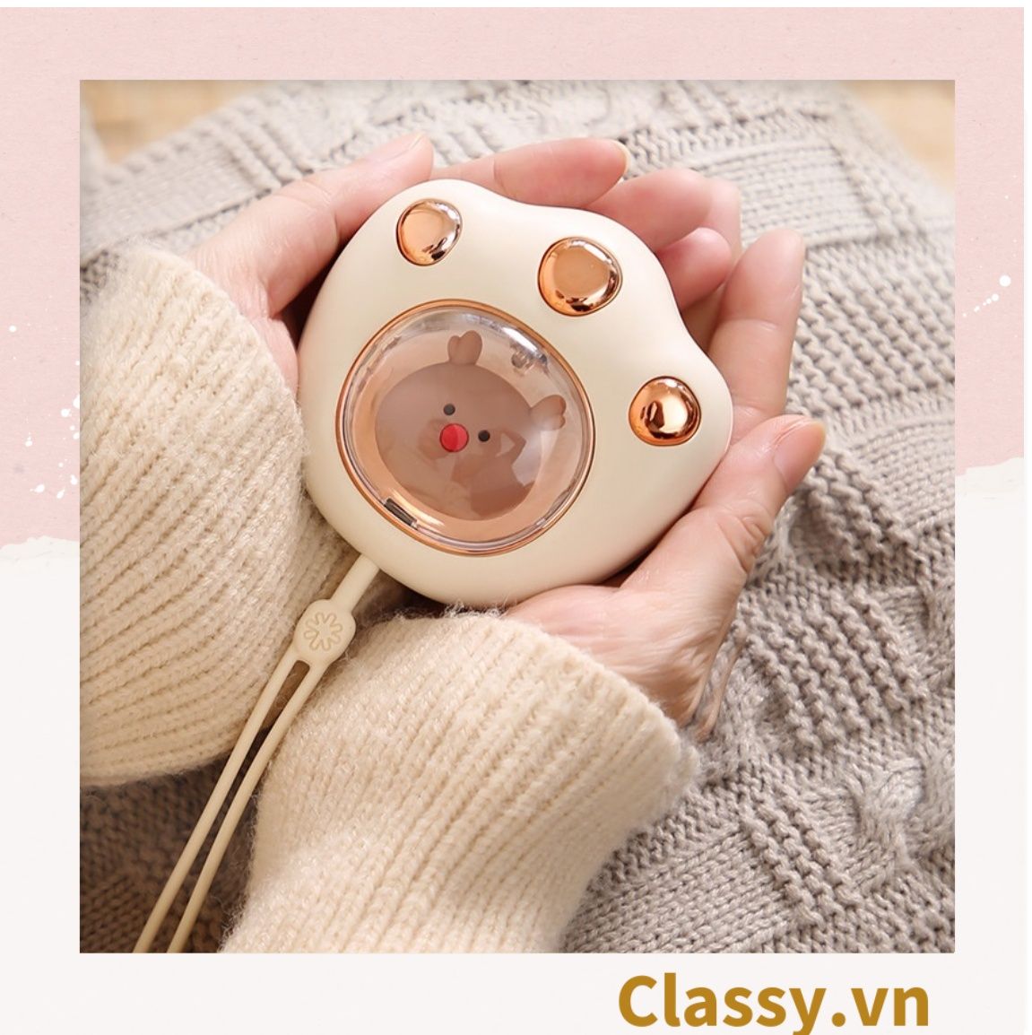  Máy sưởi ấm tay mini Classy sạc bằng USB nhỏ gọn nhiều màu PK1362 