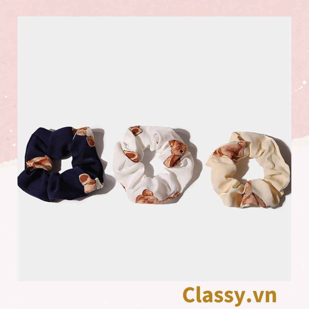  Dây cột tóc Classy họa tiết chú gấu siêu êm siêu bền PK1370 