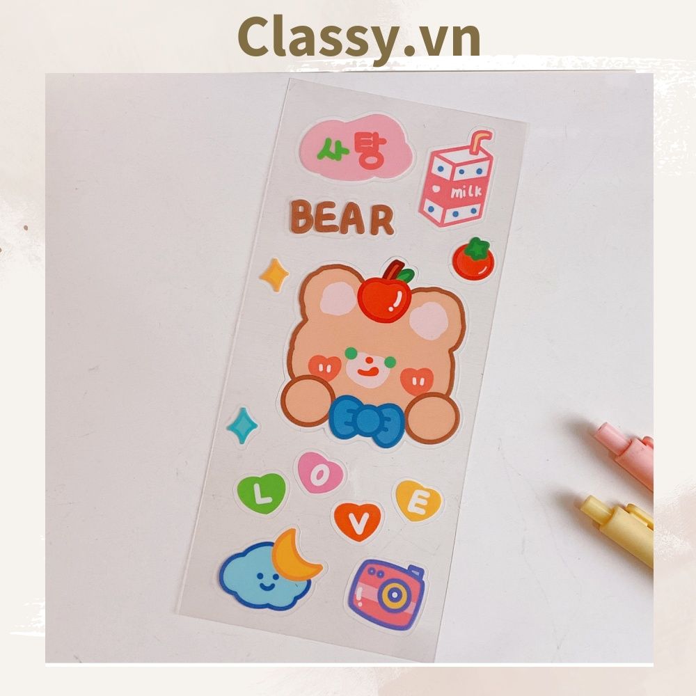  [GIAO HÀNG 7-25 NGÀY] Classy Hình dán, sticker dễ thương, sticker dán laptop, điện thoại, sổ, bình nước nhiều họa tiết PK1380 