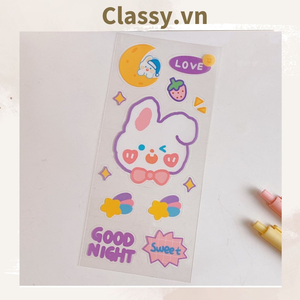  [GIAO HÀNG 7-25 NGÀY] Classy Hình dán, sticker dễ thương, sticker dán laptop, điện thoại, sổ, bình nước nhiều họa tiết PK1380 