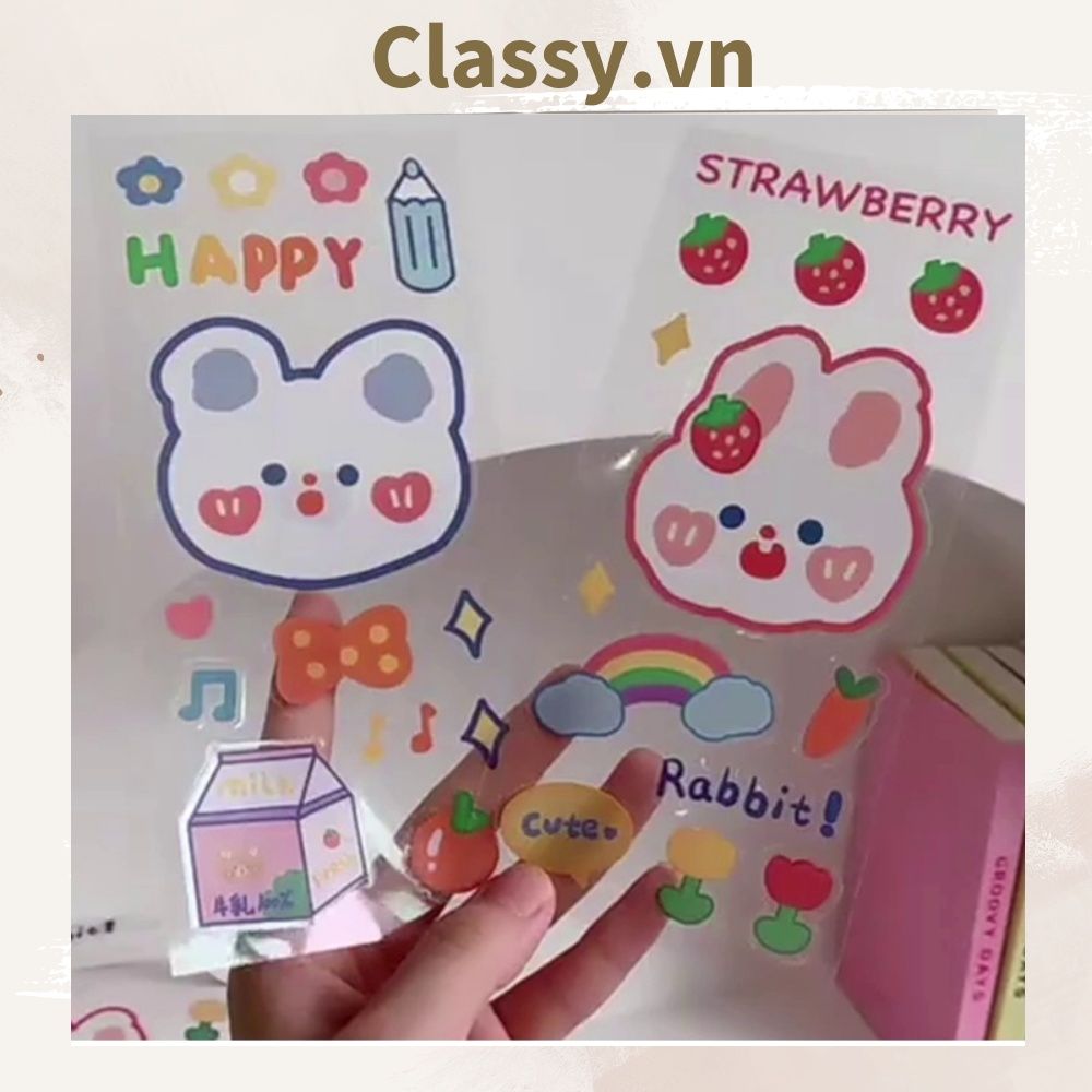  [GIAO HÀNG 7-25 NGÀY] Classy Hình dán, sticker dễ thương, sticker dán laptop, điện thoại, sổ, bình nước nhiều họa tiết PK1380 
