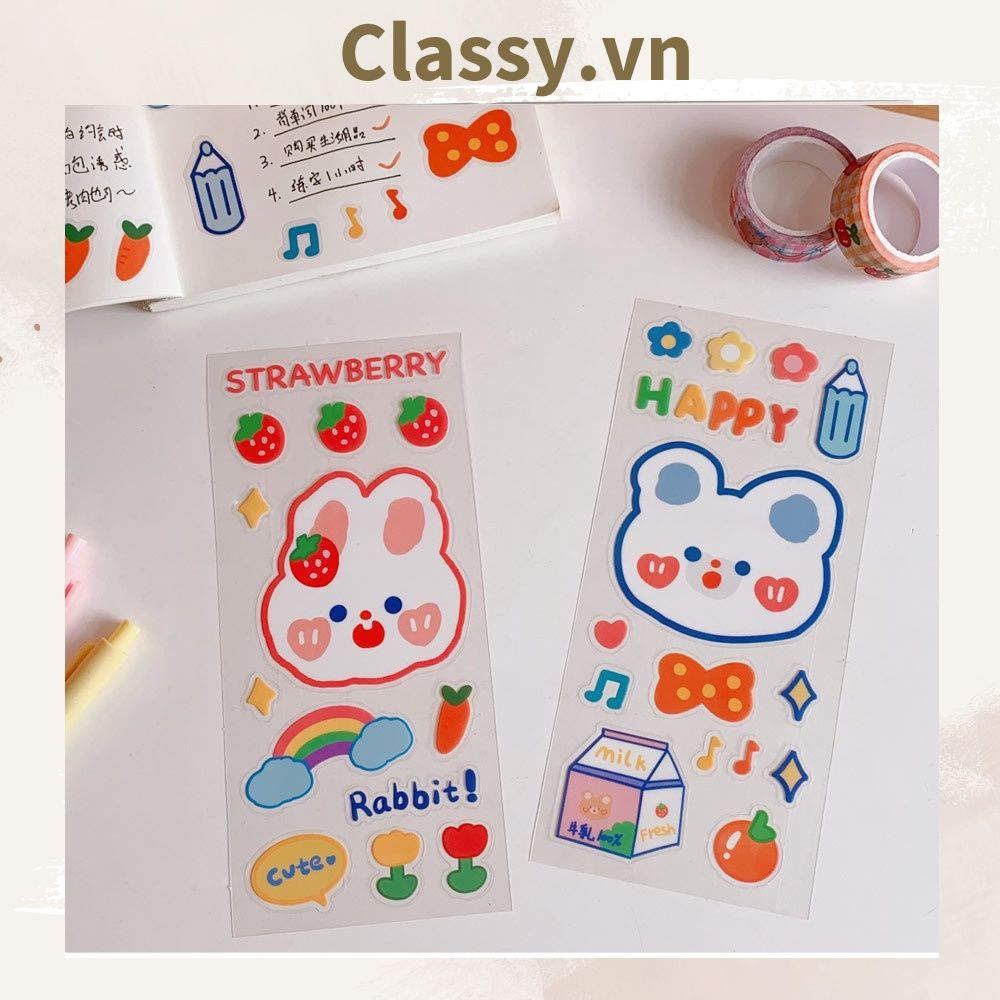  [GIAO HÀNG 7-25 NGÀY] Classy Hình dán, sticker dễ thương, sticker dán laptop, điện thoại, sổ, bình nước nhiều họa tiết PK1380 