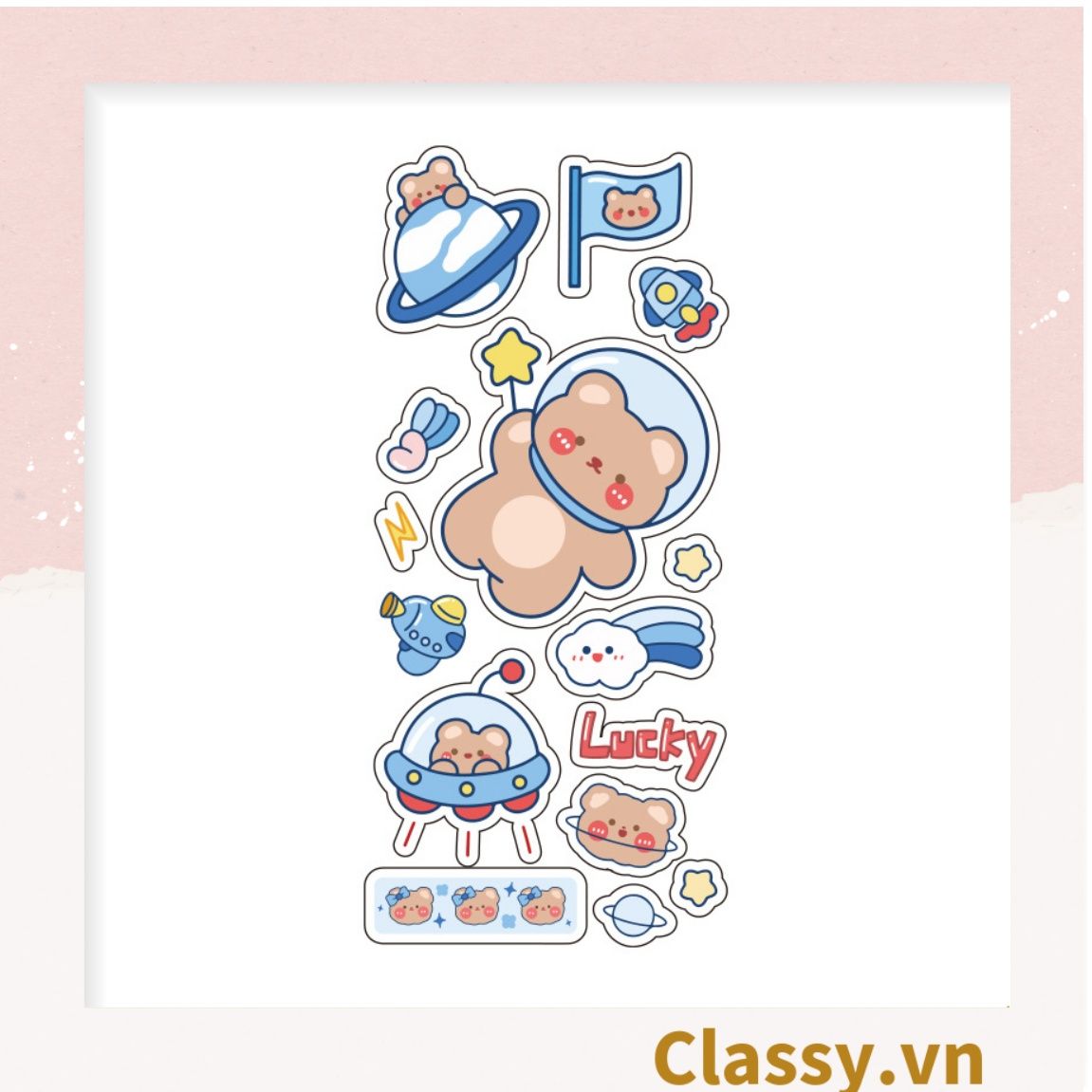  [GIAO HÀNG 7-25 NGÀY] Classy Hình dán, sticker dễ thương, sticker dán laptop, điện thoại, sổ, bình nước nhiều họa tiết PK1380 