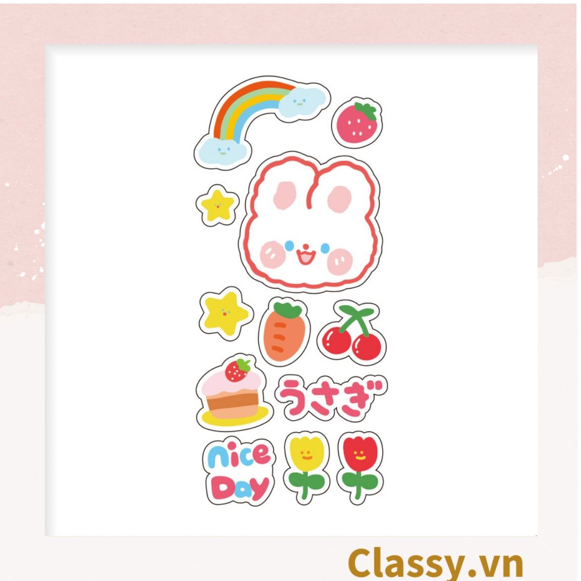  [GIAO HÀNG 7-25 NGÀY] Classy Hình dán, sticker dễ thương, sticker dán laptop, điện thoại, sổ, bình nước nhiều họa tiết PK1380 