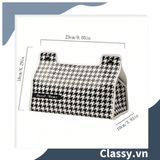  [GIAO HÀNG 7-25 NGÀY] Classy Hộp đựng khăn giấy màu trắng đen, họa tiết sang trọng PK1383 