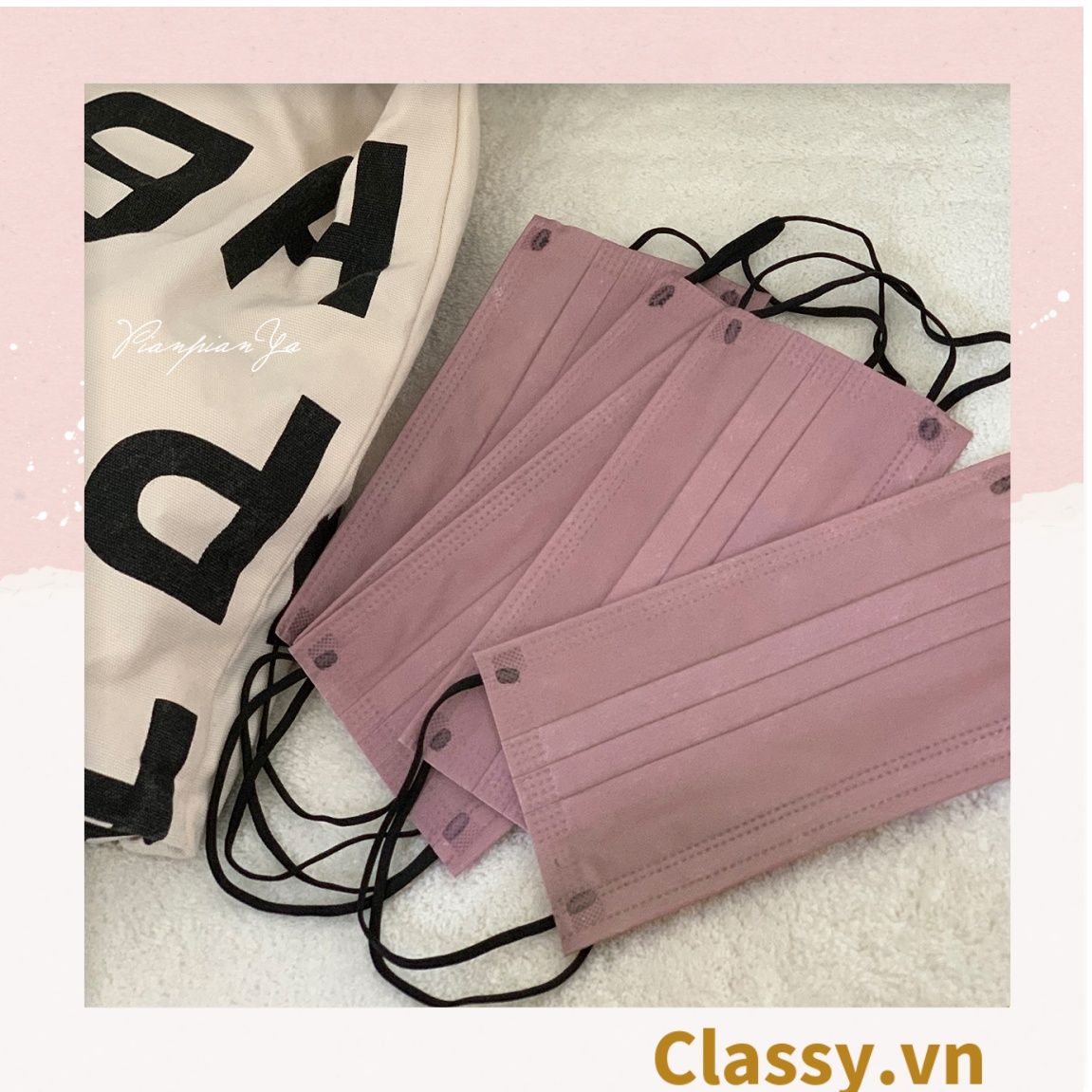  [GIAO HÀNG 7-25 NGÀY]  Combo 500 chiếc khẩu trang Classy màu loang tông hồng, giúp kháng khuẩn PK1387 