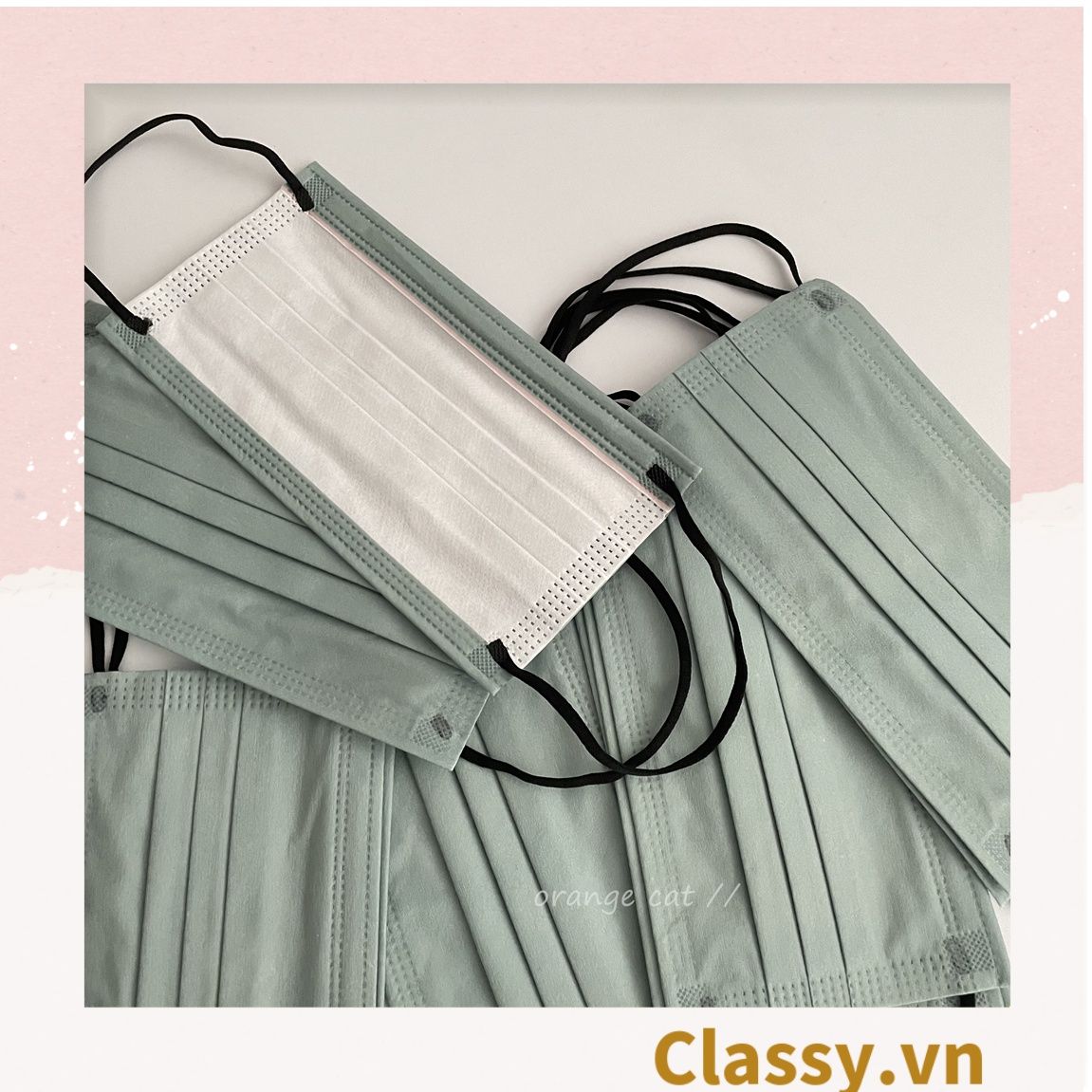  Combo 10 chiếc khẩu trang Classy màu loang tông hồng, giúp kháng khuẩn PK1387 