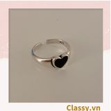  Nhẫn hở kim loại họa tiết trái tim đầy sang trọng PK1394 