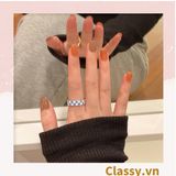  Nhẫn hở họa tiết bàn cờ phối xanh và đen độc đáo PK1395 