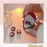  Nhẫn hở bọc vải nhung họa tiết gấu và thỏ độc đáo PK1396 