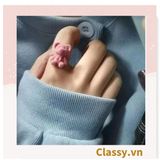  Nhẫn hở bọc vải nhung họa tiết gấu và thỏ độc đáo PK1396 