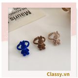  Nhẫn hở bọc vải nhung họa tiết gấu và thỏ độc đáo PK1396 
