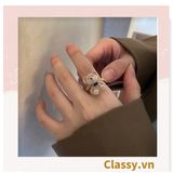  Classy Nhẫn hở bọc vải nhung họa tiết gấu và thỏ độc đáo PK1396 