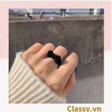  Nhẫn hở bọc vải nhung họa tiết gấu và thỏ độc đáo PK1396 