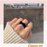  Classy Nhẫn hở bọc vải nhung họa tiết gấu và thỏ độc đáo PK1396 