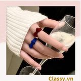  Nhẫn hở bọc vải nhung họa tiết gấu và thỏ độc đáo PK1396 