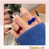  Classy Nhẫn hở bọc vải nhung họa tiết gấu và thỏ độc đáo PK1396 