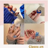  Nhẫn hở bọc vải nhung họa tiết gấu và thỏ độc đáo PK1396 