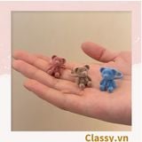  Nhẫn hở bọc vải nhung họa tiết gấu và thỏ độc đáo PK1396 