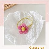  Classy Dây cột tóc hai dây hình bông hoa năm cánh nhiều màu tạo nét nữ tính cho nàng PK1399 