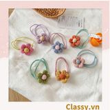  Classy Dây cột tóc hai dây hình bông hoa năm cánh nhiều màu tạo nét nữ tính cho nàng PK1399 