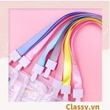  Thẻ đeo bảng tên dọc, nhựa trong suốt cao cấp, dây đeo màu pastel PK1403 