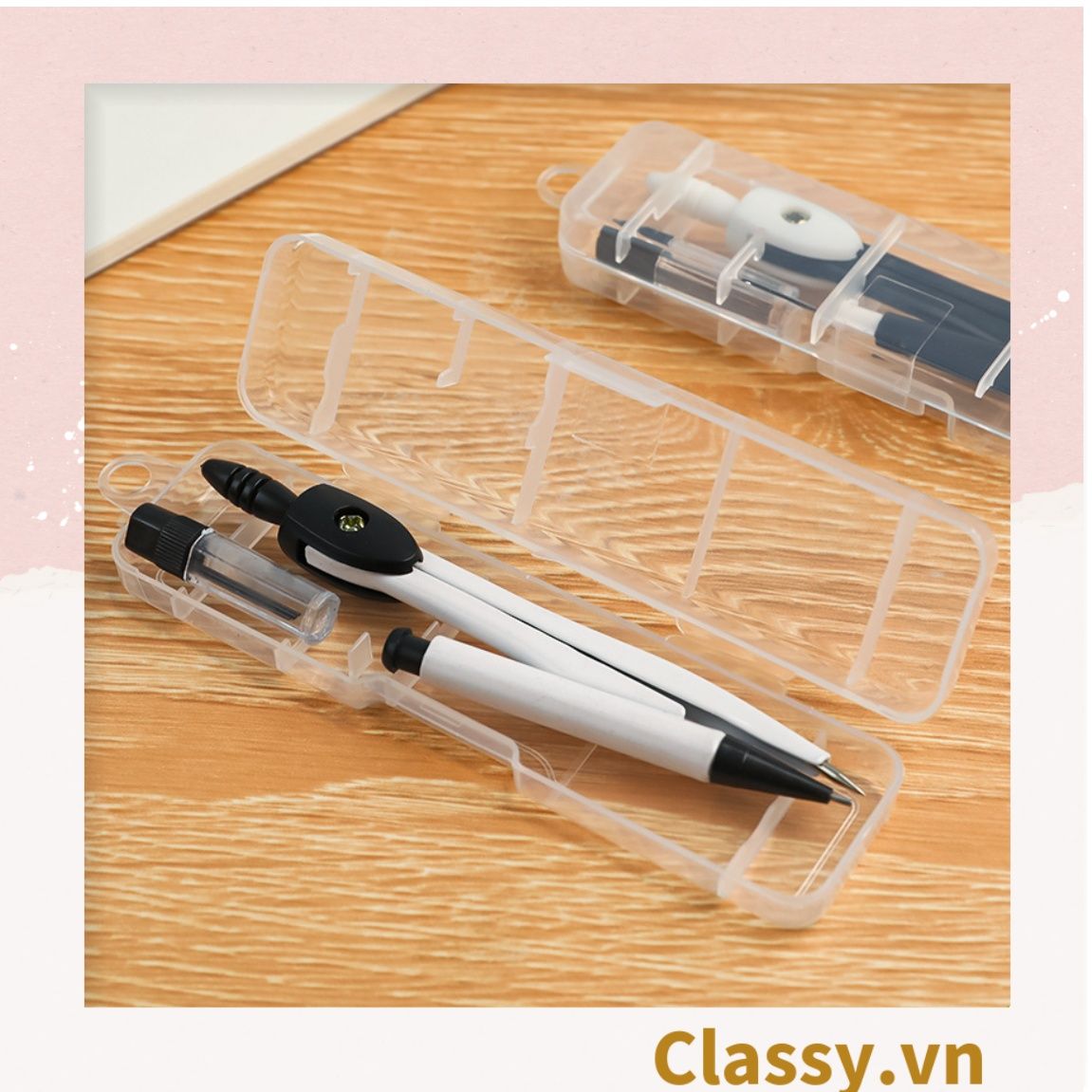  [GIAO HÀNG 7-25 NGÀY]  Classy Bộ comba, đồ dùng vẽ hình tròn bằng thép đi kèm lõi thay tiện lợi PK1409 