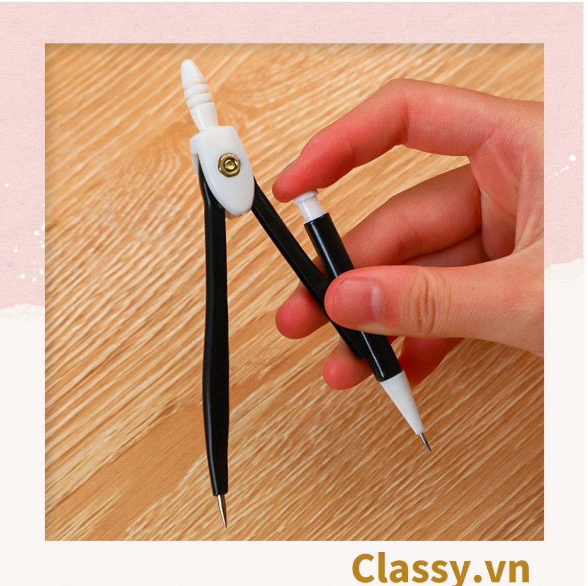  [GIAO HÀNG 7-25 NGÀY]  Classy Bộ comba, đồ dùng vẽ hình tròn bằng thép đi kèm lõi thay tiện lợi PK1409 