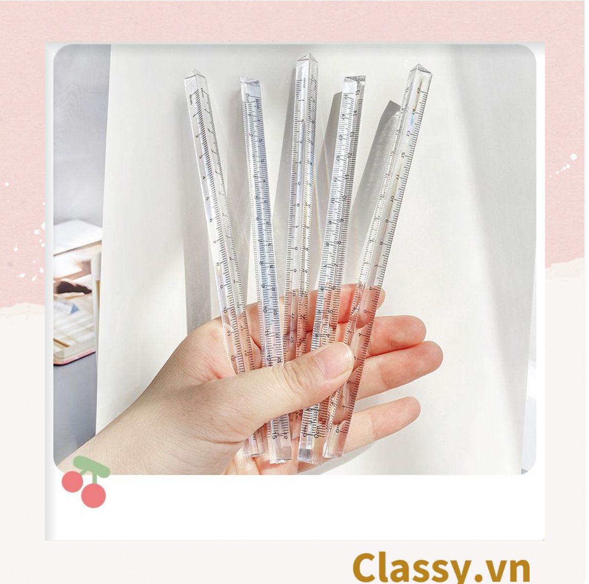  Classy Thước kẻ 20CM trong suốt hình lăng trụ tam giác độc đáo PK1412 