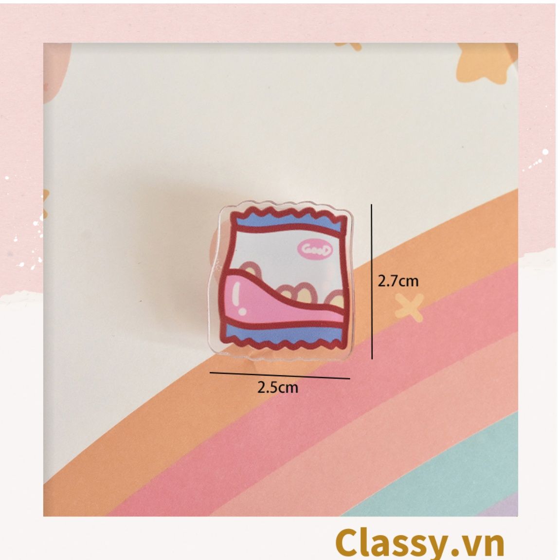  [GIAO HÀNG 7-25 NGÀY]  Classy Kẹp giấy bằng nhựa cứng nhiều họa tiết cute Hàn Quốc PK1414 