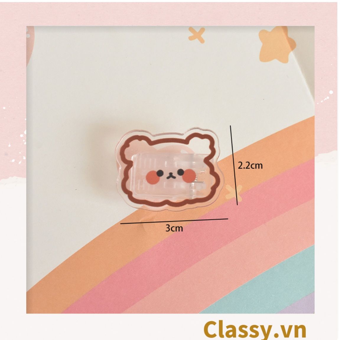  [GIAO HÀNG 7-25 NGÀY]  Classy Kẹp giấy bằng nhựa cứng nhiều họa tiết cute Hàn Quốc PK1414 