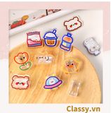  [GIAO HÀNG 7-25 NGÀY]  Classy Kẹp giấy bằng nhựa cứng nhiều họa tiết cute Hàn Quốc PK1414 