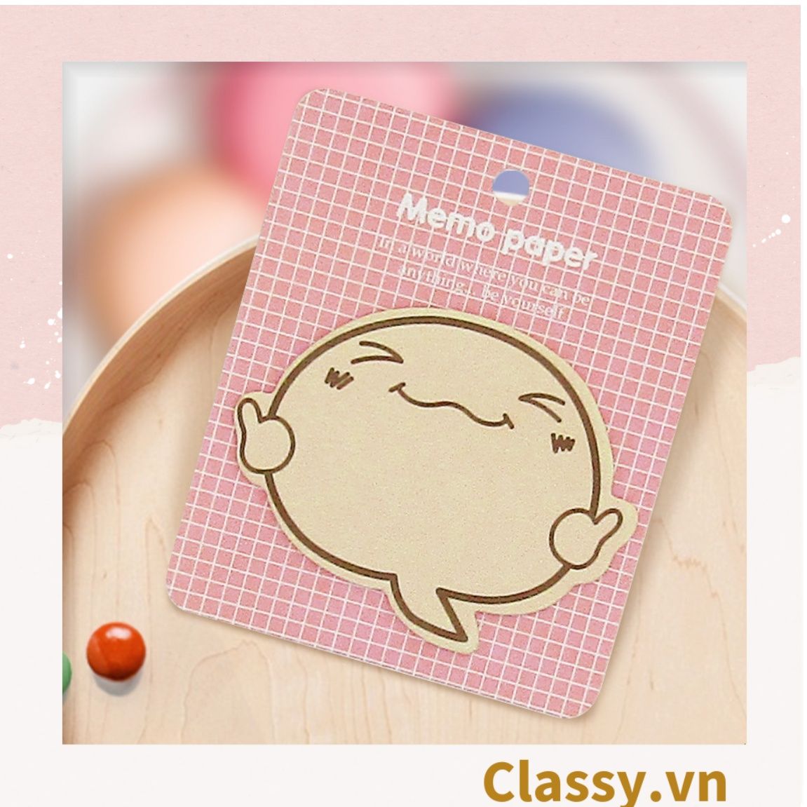  Classy Giấy note, giấy ghi chú hoạt tiết độc đáo nhiều màu pastel PK1416 