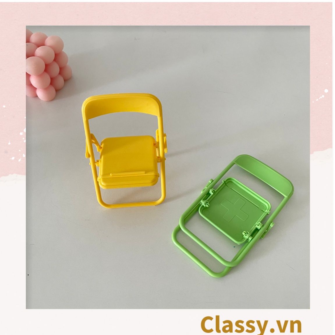  [GIAO HÀNG 7-25 NGÀY]  Classy Giá đỡ điện thoại hình chiếc ghế bằng nhựa chống trơn trượt, nhiều màu pastel PK1419 